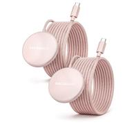 Galvanox Lot de 2 chargeurs magnétiques sans fil de 3 m, compatibles avec MagSafe (15 W) avec cordon extra long pour iPhone (or rose)