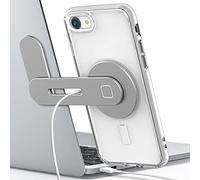GALVANOX MagSafe Support de Chargeur de Bureau/Ordinateur Portable - Chargement magnétique sans Fil pour iPhone 12/13/14/15/16/17 (15 W) (Aluminium argenté)