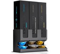 GALVANOX pour capsules Nespresso Vertuo Distributeur premium de dosettes (support 3 boîtes) - Organiseur de comptoir autonome avec base en acier antidérapante - Stocke 3 variétés de café (30 dosettes)