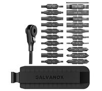 Galvanox - Set de 22 accessoires pour outils Leatherman 59HRC, 21 embouts double face en acier trempé avec tournevis à cliquet à extrémité plate et étui de rangement noir