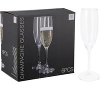 Galvog® Lot de 6 flûtes à champagne en cristal - Design élégant - 190 ml - Pour célébrations, anniversaires de mariage