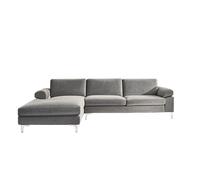 Concept Usine Canapé d'angle Galway gauche 4-5 places velours gris