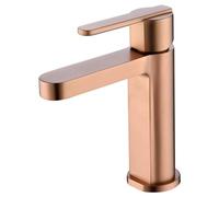 GALYON Imex Mitigeur de lavabo série Roma - Robinet en laiton avec cartouche céramique Ø28 mm TOP, robinet lavabo moderne, flexibles 3/8" (Or rose brossé)