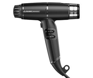 Gama Italy Professional Sèche-Cheveux iQ Lite - Puissance 1600W, 110.000 tours/min - Technologie Oxy Active pour Brillance et Longue Durée de la Couleur - Double Filtre - Ultra Léger 316g (Noir)