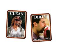 GAMAGO Aimant de Lave-Vaisselle Big Lebowski - Double Face « Clean Dirty » - Produit sous Licence Officielle Big Lebowski et Objets de Collection