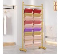 GAMAK Porte Foulard Presentoir avec Trois Couleurs, Présentoir À Foulards, Organisateur de Châle de Cintre de Pantalon de Support de Vêtement Commercial (Color : Gold, Size : 45 * 158cm)
