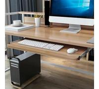 GAMAK Support Clavier Coulissant sous Bureau, Tiroir Clavier sous Bureau Coulissant avec Coin Arrondi, Support de Clavier D’Ordinateur Ergonomique pour Le Bureau (Color : Light Walnut, Size : 60cm)