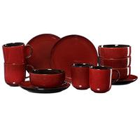 Gambia Set de petit-déjeuner 12 pièces Rouge