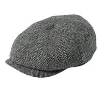 Gamble & Gunn Goodwood Casquette plate en tweed à chevrons Gris, gris, 3XL