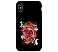 Gambling Dragon King Spades :-: Funny Poker Player Design Coque pour iPhone X/XS