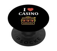 Gambling Win Jackpot Luck Gambler i Love Casino PopSockets PopGrip Adhésif