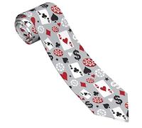 Gambo Cravate de poker casino en soie fine pour homme 8 cm pour fête de mariage d'affaires, Comme indiqué sur la photo, taille unique