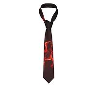 Gambo Cravate pour homme avec imprimé flamme rouge - Cravate d'affaires douce - Cravate de mariage - Cravate formelle, Comme indiqué sur la photo, taille unique