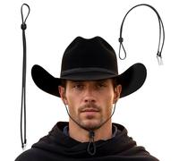 Gamboa 100% Cuir Attache Chapeau Cowboy et Soleil Cordon Amovible pour Homme et Femme