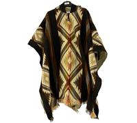 Gamboa Premium Alpaga Laine Poncho Homme Mexicain Polaire Manteux Automne Hiver