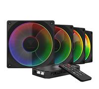 GAMDIAS AEOLUS M3-1204R Ventilateur RGB 120 mm, Ventilateur pc avec télécommande, personnalisez les LED RGB adressables, roulement hydraulique, jusqu'à 2 000 tr/min, 4 Ventilateurs