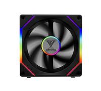 GAMDIAS AEOLUS P2 UNI Ventilateur Boîtier PC ARGB 120 mm PWM, Lame Interchangeables pour Flux d’Air Inversé, Connexion en Guirlande, Double Miroir Infini, Contrôleur Non Inclus, Noir
