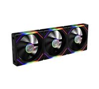 GAMDIAS AEOLUS P2 UNI Ventilateur Boîtier PC ARGB 120 mm PWM, Lames Interchangeables (3 Pièces) pour Flux d’Air Inversé, Connexion en Guirlande, Double Miroir Infini, Contrôleur Inclus, Noir