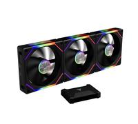 GAMDIAS AEOLUS P2 UNI Ventilateur Boîtier PC ARGB 120 mm PWM, Lames Interchangeables (3 Pièces) pour Flux d’Air Inversé, Connexion en Guirlande, Double Miroir Infini, Hub USB inclus, Noir