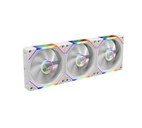 GAMDIAS AEOLUS P2 Ventilateur Boîtier PC ARGB UNI 120 mm PWM, Lames Interchangeables (3 Pièces) pour Flux d’Air Inversé, Connexion en Guirlande, Double Miroir Infini, Contrôleur Inclus, Blanc