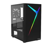 GAMDIAS ATX Mid Tower Gaming Computer PC Case with Tempered Glass Swing Door, 1x 120mm ARGB Fan & Front Panel Sync with Motherboards, Vertical PCIE Slots for Your Graphic Cards (VGA/GPU)