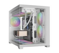 GAMDIAS Aura GC10m V2 WH Argb Micro-Tower Computer Case / Gaming Cabinet | Prend en charge Micro-ATX, Mini-ITX | Pré installé Side 2 x 120 mm ARGB/arrière : 1 x 120 mm ARGB Fan | Blanc