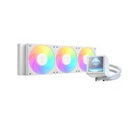 GAMDIAS CHIONE P5 Watercooling AIO 360 mm pour CPU, Écran LCD IPS 3,4” Magnétique et Rotatif, Logiciel Personnalisable, Câblage Caché, Ventilateurs ARGB PWM, MB Sync, Intel LGA 1851, AMD AM5, Blanc