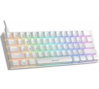 GAMDIAS - Clavier de jeu mécanique Hermes E3-61 touches RVB - Commutateur rouge - Commutateurs optiques certifiés - Fonction N-Key Rollover et anti-ghosting (GD-Hermes E3 RED WH)