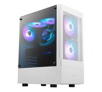 GAMDIAS PC Gamer Boitier, Boîtiers Gaming ATX Moyen Tour Vide, Airflow Mesh Case, 3 Ventilateurs ARGB de 120 mm Intégrés, Verre Trempé Latéral, Blanc