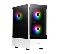 GAMDIAS TALOS E3 Boîtier PC de Jeu Blanc, boîtier ATX de Taille Moyenne, Panneau en Verre trempé, 3 Ventilateurs ARGB intégrés de 120 mm, fenêtre d'installation sans Outil, Prend en Charge Les Cartes