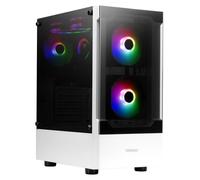 GAMDIAS Boîtier PC moyen tour ATX Talos E3 RGB avec panneau vitré - Blanc