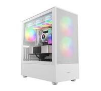 GAMDIAS TALOS M3 Mesh ATX Boîtier PC Tour Moyenne 3 Ventilateurs ARGB PWM, Panneau Avant en Maille à Flux d'air, Panneau latéral en Verre trempé sans Outils, Filtre à poussière magnétique, Blanc