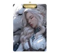 Game Anime Winter Playroom Bear A4 Porte-bloc en métal acrylique mignon pour les enseignants Taille 22,9 x 30,5 cm