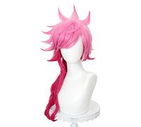 Game Arcane VI Cosplay Wig the Piltover Enforcer Vi Pink Deep Rose Long Hair Halloween Carnival Party Role Play