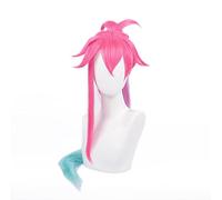 Game Cafe Cutie Sivir Wig Cosplay Costume Long Rose Gradient Blue Green Heat Resistant Synthetic Hair Women Wig