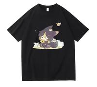 Game Character Cyno Pattern T-Shirts Cyno Cyno Genshin Summer Short Sleeves Impact Top Basic O-Neck T-Shirts