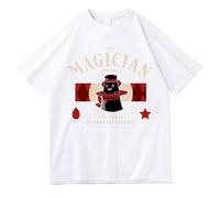 Game Character Lyney Pattern T-Shirts Lyney Lynette Genshin Summer Short Sleeves Impact Top Basic O-Neck T-Shirts