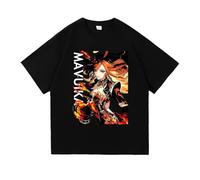 Game Character Mavuika Pattern T-Shirts Mavuika Pyro Archon Genshin Summer Short Sleeves Impact Top Basic O-Neck T-Shirts