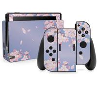 Game Console Protective Film Sticker for Joy-Con and Charging Station,Premium Scratch Protection,Sticker Design RX021 (No.22 Flowers)