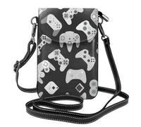 Game Controller Sac à bandoulière à rabat en cuir à motif manette de jeu, mini sac à bandoulière pour femme, porte-cartes multifonction et portefeuille