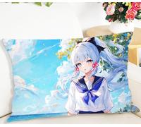 Game Coussin Rembourré pour Kamisato Ayaka 50x80cm, Housse de Coussin Double Face Décoration D'intérieur pour Les Fans Joueurs Cadeaux,11