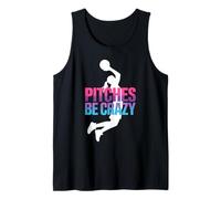 Game Day Baseball Fan Femmes Fille Pitches Be Crazy Débardeur