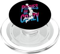 Game Day Baseball Fan Femmes Fille Pitches Be Crazy PopSockets PopGrip pour MagSafe