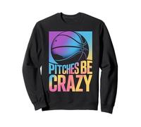 Game Day Baseball Fan Femmes Fille Pitches Be Crazy Sweatshirt