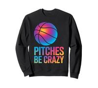 Game Day Baseball Fan Femmes Fille Pitches Be Crazy Sweatshirt