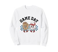 Game Day Baseball Glove & Ball Best Friends Cute Retro Sport Sweatshirt