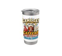 Game Day Caféine Bad Decisions False Hope Football Gobelet isotherme en acier inoxydable double paroi