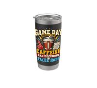 Game Day Caféine Bad Decisions False Hope Football Gobelet isotherme en acier inoxydable double paroi