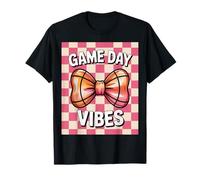 Game Day Vibes Coquette Cute Basketball Bow Aesthetic Style T-Shirt