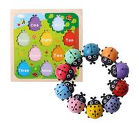 Game De Numéro De Ladybug - Puzzle De Plateau De Correspondance, Comptage De Jouets Set | Jeu De Numératie Éducative avec des Formes Mignonnes, des Chevilles Faciles pour Les Apprenant Les Num